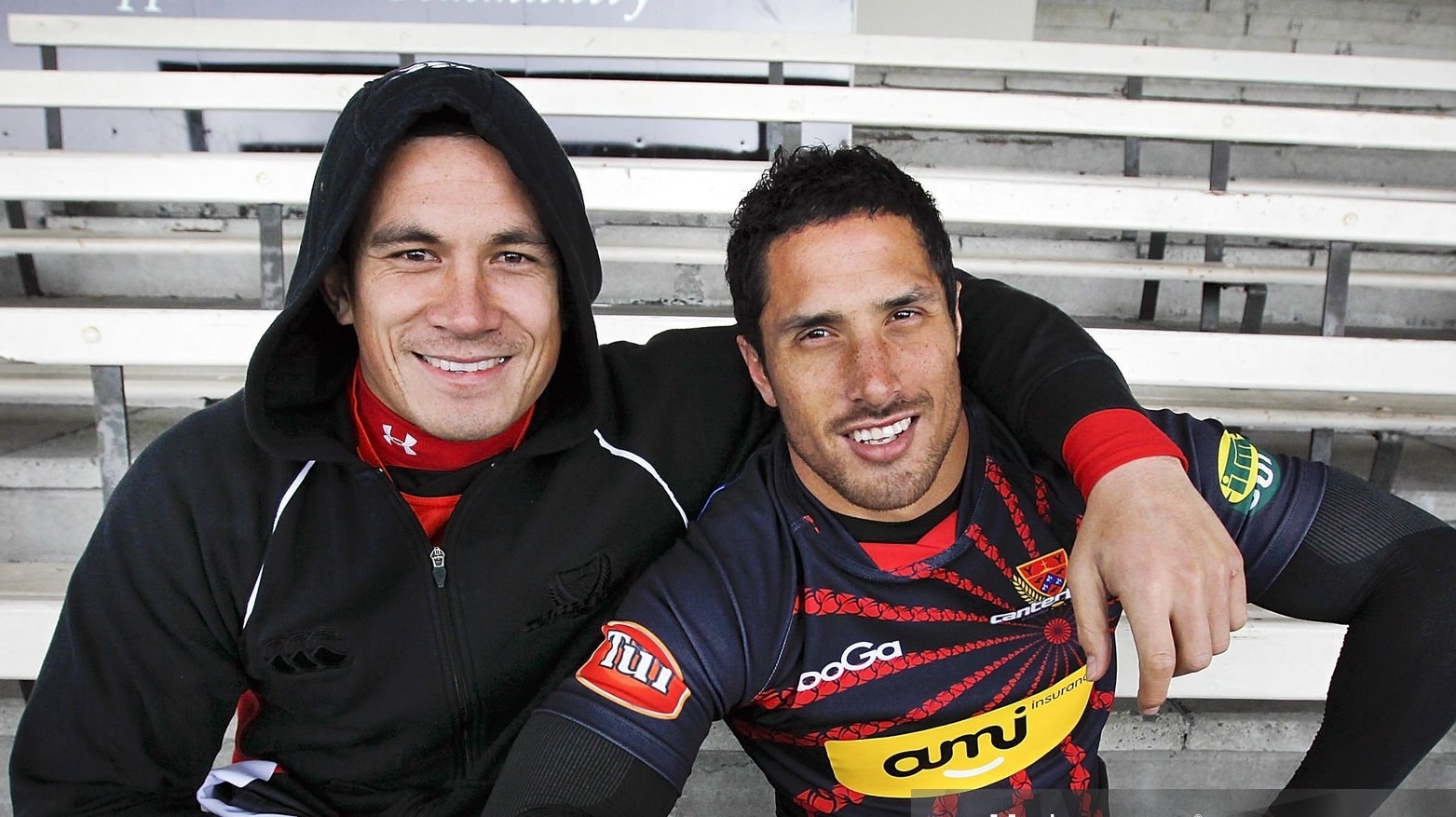 Steve Brett and All Blacks great, Sonny Bill Williams in 2010. Photo: Getty Images